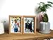 CECIINION Wood Photo Frame Shadow Box 4x6 Hinged Double Picture Frames with Glass Front,Fit for Stands Vertically on Desk Table Top(Darker Wood Color)