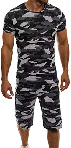 Mens Summer Fashion Casual Plus Size Loose Camouflage Tracksuits,Men Leisure Sweatshirt Sports Clothing Sets