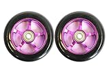 Metal Core Scooter Wheels for Razor Scooter 100mm BLACK and PURPLE + Bearings