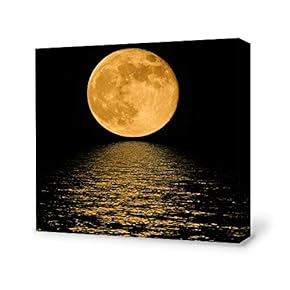 Canvas Wall Art for Living Room,Bedroom Home Artwork Paintings Charming Moon Ready to Hang - 12x12 inches