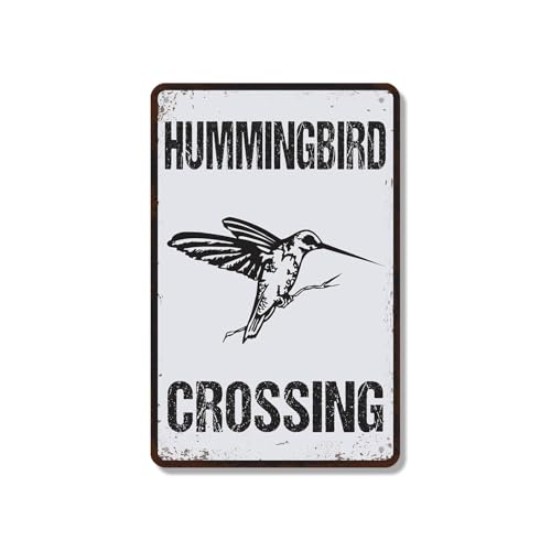 Hummingbird Crossing 10 Inch x 14 Inch Novelty Aluminum Metal Sign Hover Zone K…
