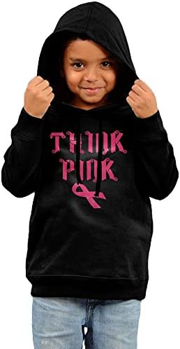 Think Pink Breast Cancer Awareness With Ribbon Boys Girls Hooded Sweatshirt 4 Toddler