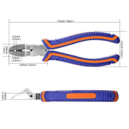 WISEPRO Multifunctional Diagonal Side Cutting Pliers Car Trim Panel Clip Cutter Puller Fastener Rivets Remover,Multipurpose Cutting Pliers Great for Automotive Interior Plastic Clip Removal