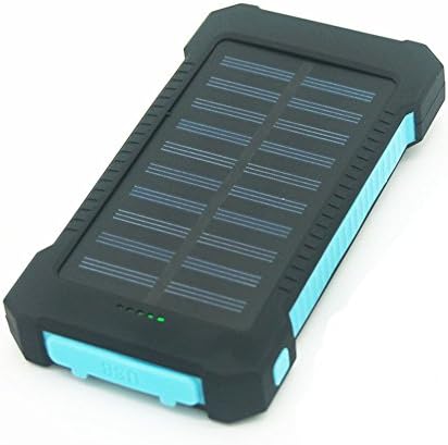 Free Home, Solar Charger,10000MAH Solar Mobile Power, Solar Power Bank,USB Battery Bank ,Waterproof Outdoor Multi-purpose Mobile Phone Charger (bule-black)