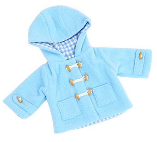 PALE BLUE DOLLS DUFFLE COAT SUITABLE FOR CABBAGE PATCH KIDS DOLLS 38CM
