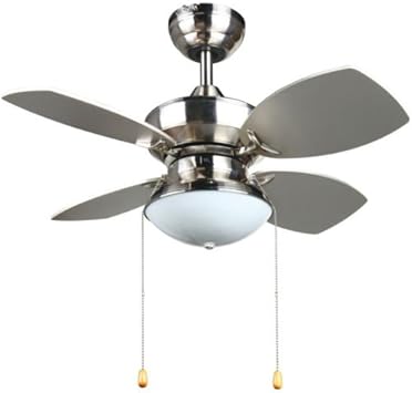 4 Blades 28 Inch Ceiling Fan In Brushed Nickel For Lighting And