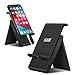 Adjustable Cell Phone Stand, SAIJI Phone Stand for Desk with Anti-Scratch and Charging Dock, Foldable Stand Compatible for ipad Tablet Smartphones - Black