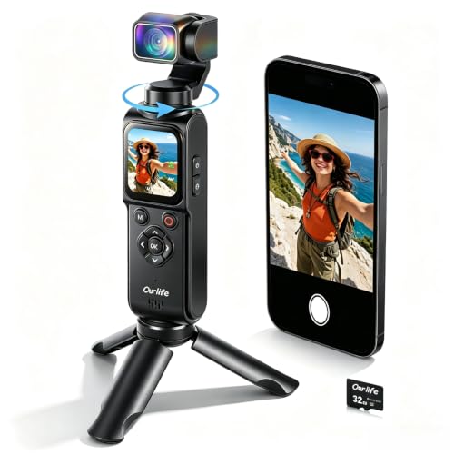 Ourlife Pocket Vlogging Camera 4K DSLR Streaming Camcorder