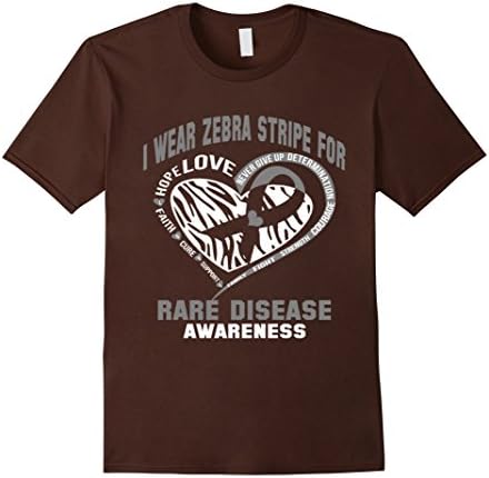 Men's I Wear Zebra Stripe For Rare Disease Awareness T-Shirt Small Brown