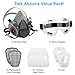 IVSUN Dustproof Face Cover with Safety Glasses Half Facepiece Reusable Professional Cover Against Dust, Organic Vapors, Pollen and Chemicals Paint for DIY projects