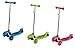 Voyage Kids Kick Scooter, Lean To Steer, Light Up Wheels (Green, Blue and Pink)