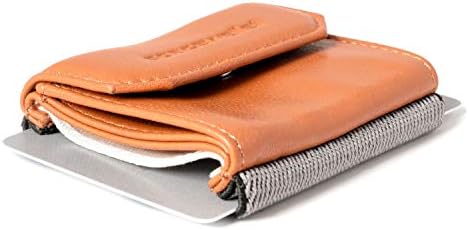 Push Mini Leather Wallet - Up to 15 Credit Cards/EC Cards in Card Compartment + Coin Pocket + Note Compartment - Handmade in Europe I Brown