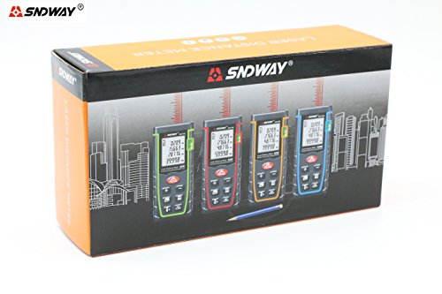 SNDWAY SW-T60 60M 197FT Laser Distance Meter Digital Diastmeter Laser Range Finder Meter Area Volume Measure Tool with LCD 4 Line Display