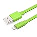 unique flat noodle iphone cable (flat iphone cable, Green and Orange)