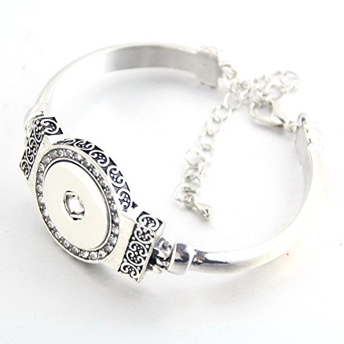 Ginooars Snap Bracelet Fit for Snap Button Charms 18-20MM Ginger Snap Jewelry Pack of 2