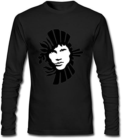 AVERBILY Men's Rock Music Singer Jim Morrison Long Sleeve T-shirt Black M