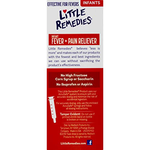 Little Remedies Infant Fever & Pain Reliever | Natural Grape Flavor | 2 FL OZ