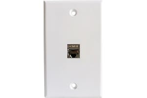 CAT.8 RJ45 Wall Plate with CAT8 Jack LAN for 40GB Network Socket (White)