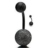 Surgical Steel Black Satin Belly Button Ring Body Jewelry Piercing Ring Navel Ring