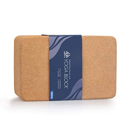 Forbidden Road Cork Yoga Block Yoga Brick 2 Block Set and 1 Block Pack Choose Your Size Cork Yoga Block to Support Back Bends and Select Standing (1 Cork Block Pack, 469 inch)
