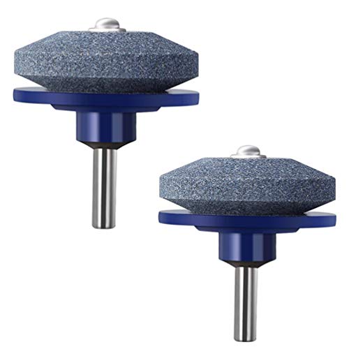 TureLaugh SuperThinker Lawn Mower Sharpener Lawnmower Blade Sharpener Grinder Wheel Stone for Power Drill Hand Drill (2 Pack)