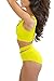 Prograce Women's Sexy Criss Cross High Waist Bandage 2PCS Bikini Set Swimsuit (L, Yellow)