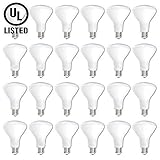 LED BR30 Dimmable Flood Bulb, 65W Replacement - 10 Watt - 650 Lumens - 2700K Soft White - Indoor/Outdoor Rated - UL & Energy Star, 24-Pack
