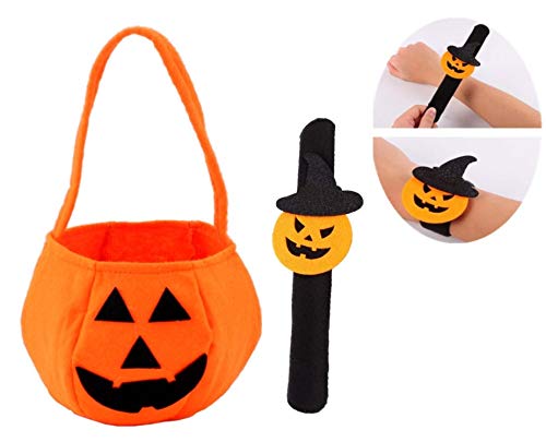 Halloween bags-Halloween candy-Halloween pumpkin-Pumpkin-Snap BraceletsTrick or Treat Pumpkin Halloween Basket Perfect For Halloween School Birthday Goodie Bag Pocket Organiser for Halloween Party