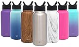 Simple Modern 14oz Summit Water Bottle with Straw Lid - Vacuum Insulated Tumbler Double Wall Travel Mug 18/8 Stainless Steel Flask - Simple Stainless