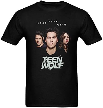 ZIFENG Men's Teen Wolf T Shirts Black L