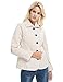 E.JAN1ST Women's Diamond Quilted Jacket Stand Collar Button End with Pocket Coat, Cream, TagsizeXXXL=USsize8
