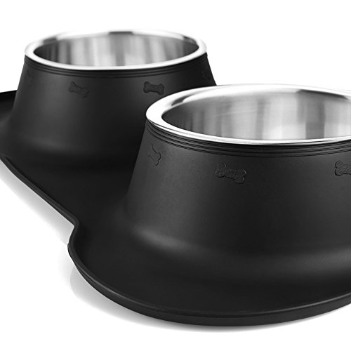 BONVE PET Dog Bowls Stainless Steel Dog Bowl Food Water Bowl with No