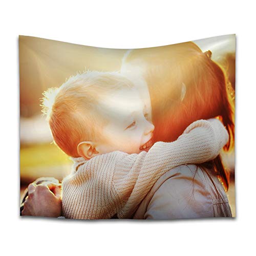 SIGNFORD Cutsom Tapestry Personalized Image with Family Photos Wall Hanging Tapestry for Living Room Bedroom Dorm Decoration - 68x80 inches