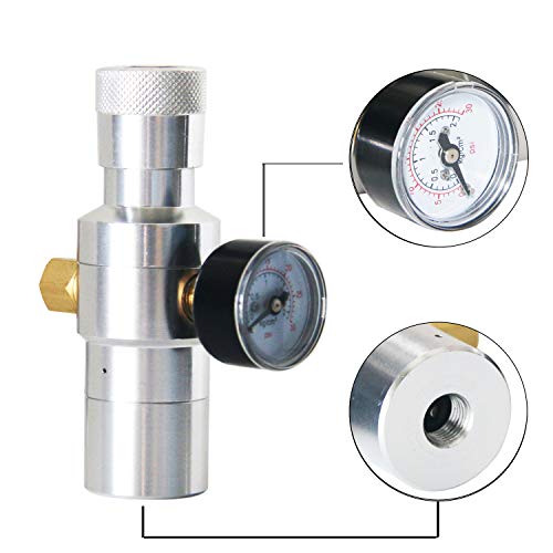Beer Keg Charger CO2 Dispenser - Includes Keg Regulator 0-30 PSI, 3/8" Thread Adapter, Gas Ball Lock Quick Disconnect for Homebrewing