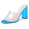 Eldof-Womens-High-Heel-Sandals4-inches-Block-Heel-with-Transparent-PVC-SandalsComfort-Backless-Party-Dress-Slippers-Blue-US-85