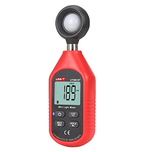 UNI-T UT383BT Smart Light Meter, Bluetooth Lux Tester 0.01 to 200,000 Lux, with UT-TAG App for Data Logging & Chart, for Photography, Plant Grow, Indoor Lighting Quality Measurement