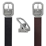 Reversible Women Leather Belt, Reverse Lady Belt for Jeans with Rotated Buckle, 