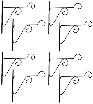 TRUPHE Metal Plant Hanger with Hanging Hooks - Wall Mounted Brackets (Pack of 8)