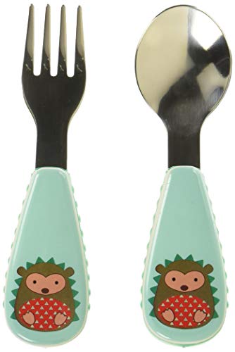 Skip Hop Toddler Utensils, Zootensils Fork & Spoon Set, Hedgehog