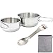 S Grade 304 Stainless Steel Personal Camping Mess Kits, Tableware Dishes Set, Camping Dining Tool Includes 500ml+700ml Bowls and 5-in-1 Spork Utensil Set Cutlery with Mesh Bag