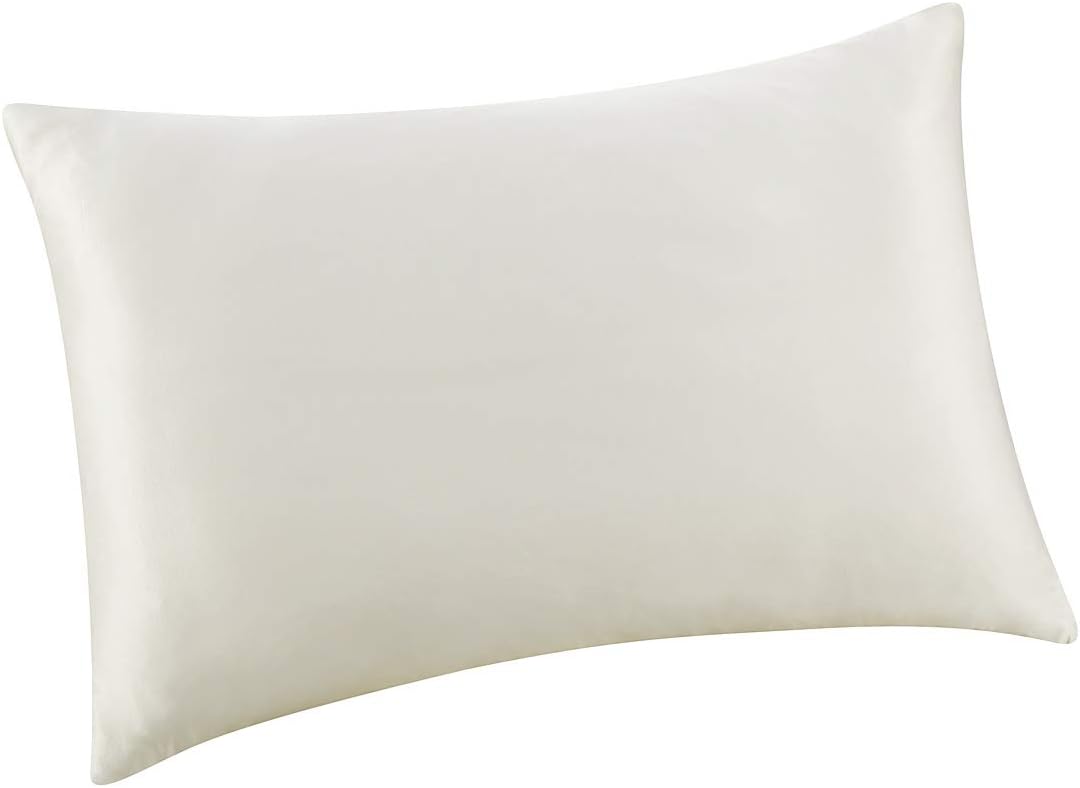 ALASKA BEAR Luxurious 25 Momme Silk Pillowcase, 100% Mulberry Silk Pillow Case Cover, Queen(1, Cream)