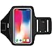 i2 Gear Cell Phone Armband Case for Running - Workout Phone Holder with Adjustable Arm Band and Reflective Border - Medium Armband for iPhone 8, 7, 6, 6S, Galaxy S6, S5, S4, HTC One, Black primary