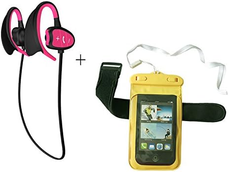 Happy Professional IPX8 High-Level Waterproof Sport Wireless Bluetooth Headset Bluetooth Earphone Super Fashion New Style Shark BH802 (Pink+waterproof bag)