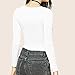 NBB Womens Basic Solid Long Sleeve Round Crew Neck Bodysuit Lingerie with Stretch
