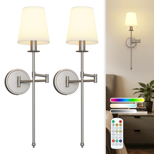 Joosenhouse Battery Operated Wall Sconces Brushed