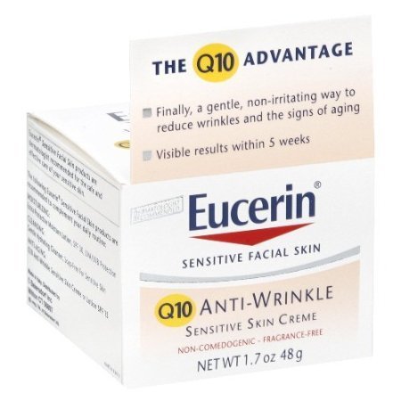 Eucerin Q10 Anti-Wrinkle Sensitive Skin Creme 1.7 oz (Quantity of 3)