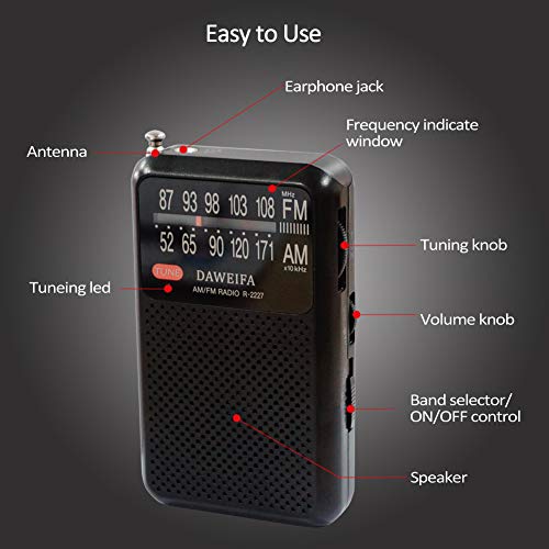 AM FM Radio Portable Best Reception Transistor Radio/Longest Lasting