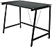 OneSpace Contemporary Glass-Top Desk for Small Spaces, Small Writing Desk, Black