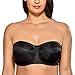 DELIMIRA Women's Strapless Bra Plus Size Underwire Convertible Non Padded Black 46DD