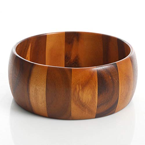 image for Le'raze Elegant Wooden Salad Bowl with Serving Fork and Spoon for Mixi